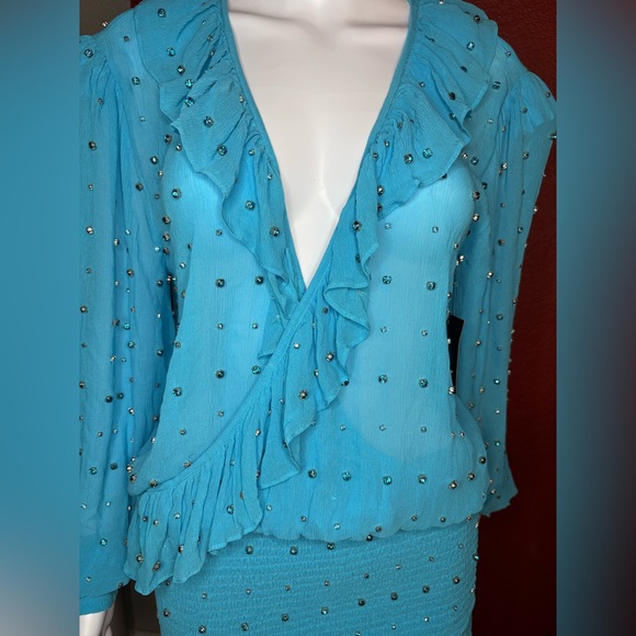 NWT Retrofête- The Lennon Dress in Color Blue Atoll. Size M - Picture 8 of 12